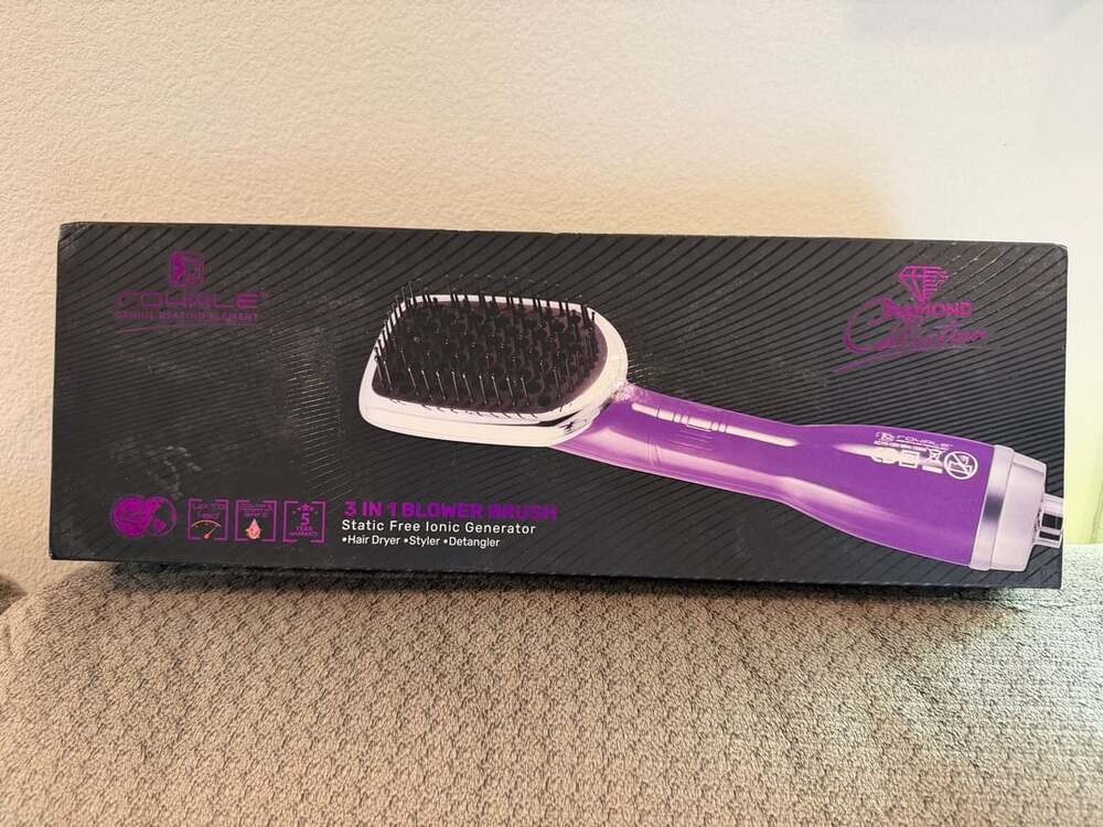 Bnew Royale 3 In 1 Blower Brush Purple Hair Dryer Styler Detangler